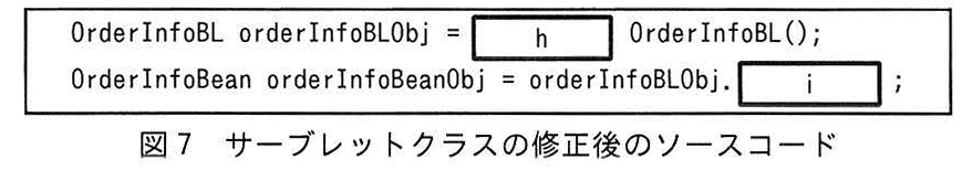 図7 サーブレットクラスの修正後のソースコード