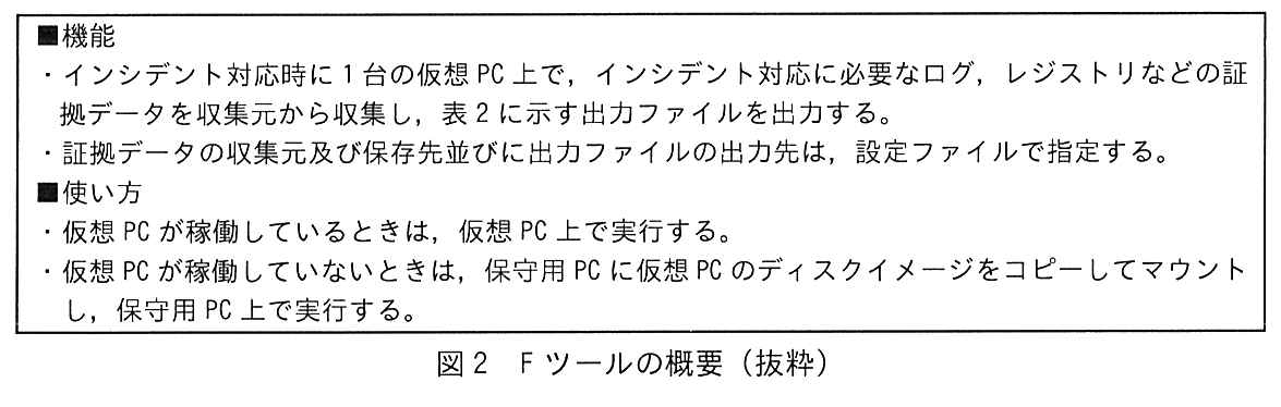 図2 Fツールの概要（抜粋）
